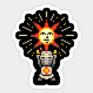 Praise the Pixel - Dark souls Solaire  - Pixel art Sticker